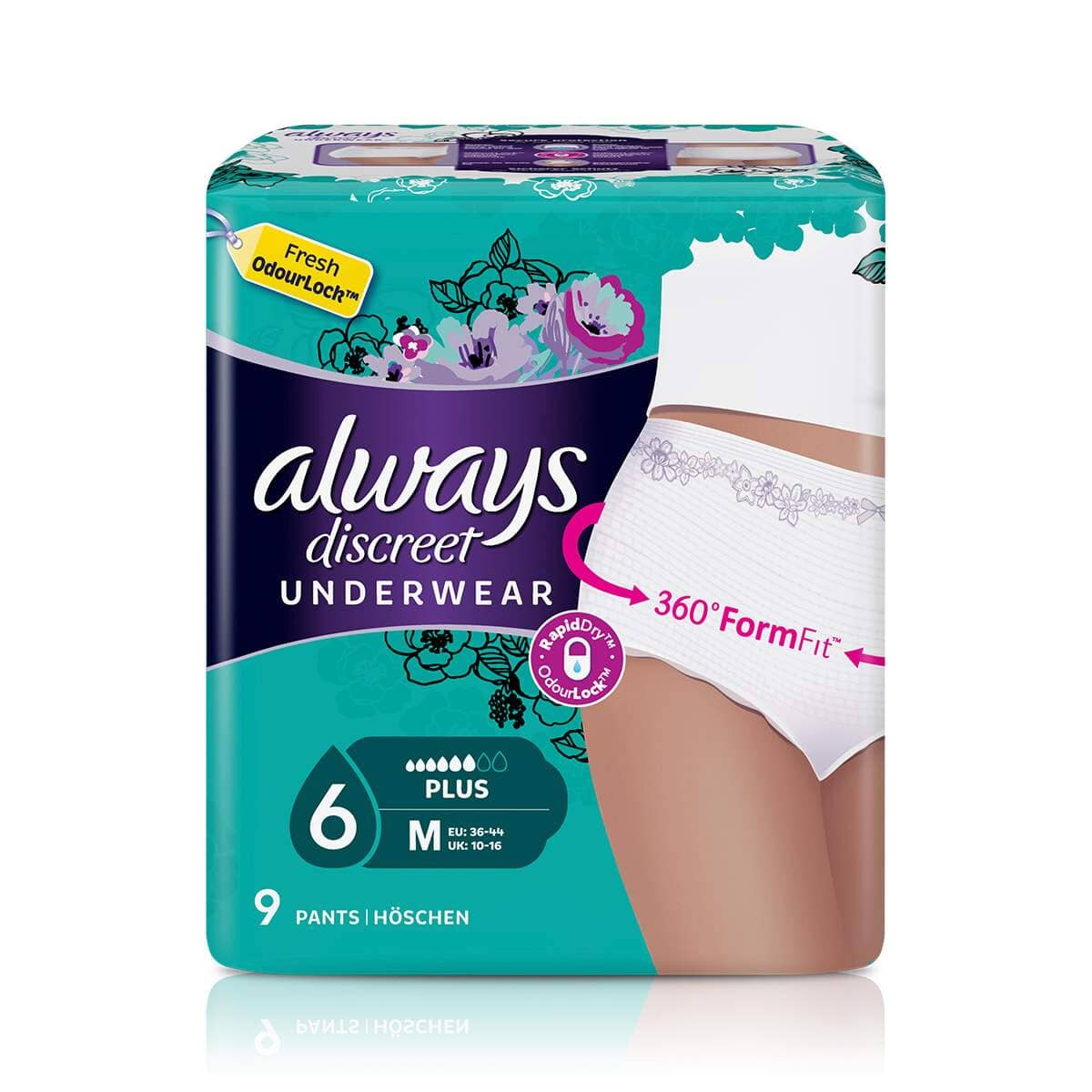 Always Discreet Boutique Incontinence Pants Black Medium