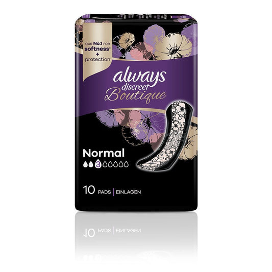 Always Discreet Boutique Normal Incontinence Pads - 10 Pads