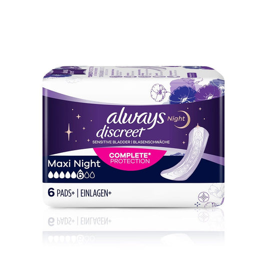 Always Discreet Incontinence Pads Maxi Night 6 Pads