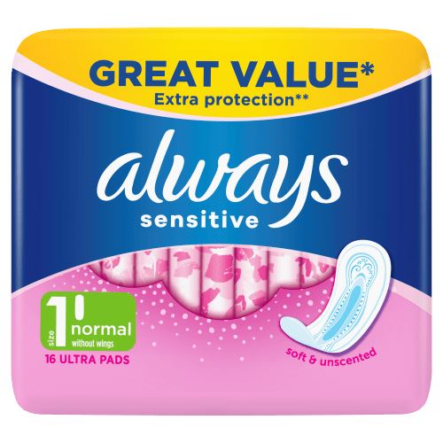 Always Sensitive Normal Ultra Sanitary Pads - 16 Pads