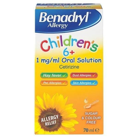 Benadryl Allergy Children’s 6+ 1mg/ml Oral Solution 70ml