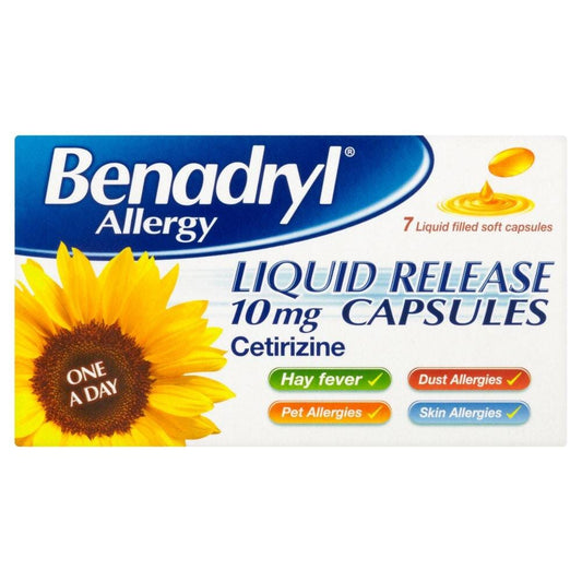 Benadryl Allergy Liquid Release 10mg Capsules