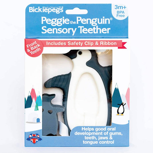 Bickiepegs Peggie the Penguin Clip-on Sensory 1 Teether