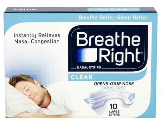 Breathe Right Nasal Strips Clear Large 10 Strips