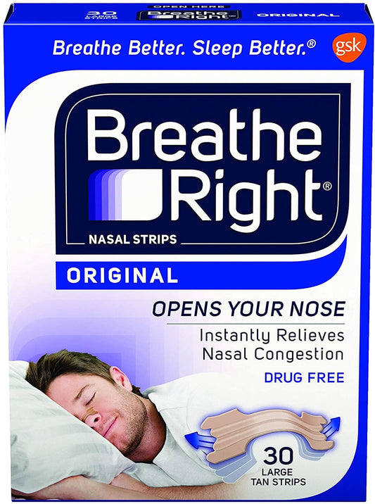 Breathe Right Nasal Strips Original Large 30 Strips