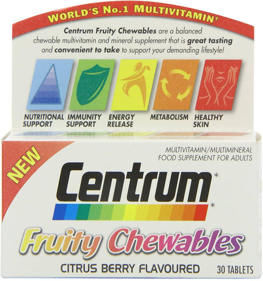 Centrum Fruity Chewable 30 Tablets