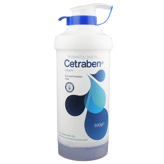 Cetraben Emollient Cream Pump (White Soft Paraffin and Liquid Paraffin) - Pack of 500g