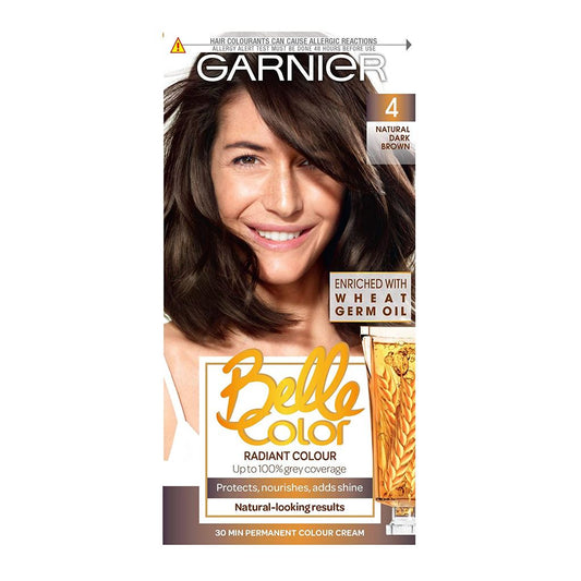 Garnier Belle Color 4 Natural Dark Brown Permanent Hair Dye 1 Kit