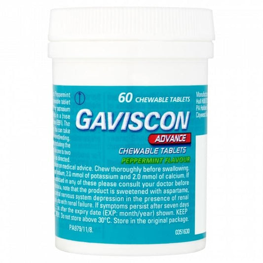Gaviscon Advance Peppermint Chewable 60 Tablets