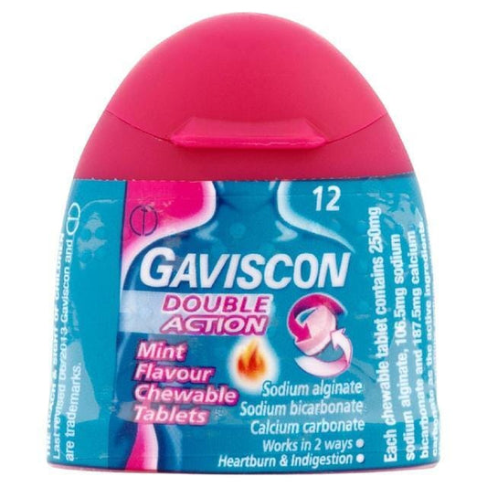 Gaviscon Double Action Handy Pack 12 Chewable Tablets