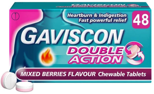 Gaviscon Double Action Mixed Berries 48 Chewable Tablets