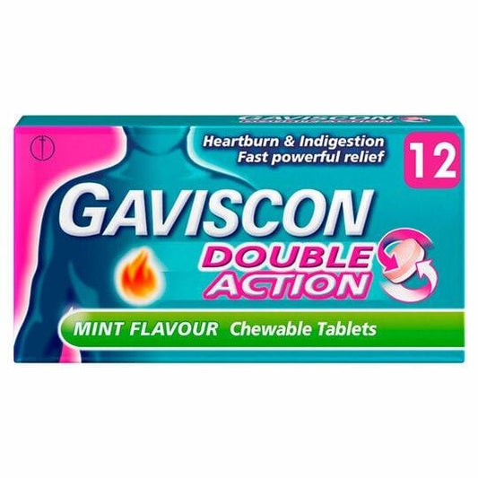 Gaviscon Double Action Peppermint 12 Chewable Tablets