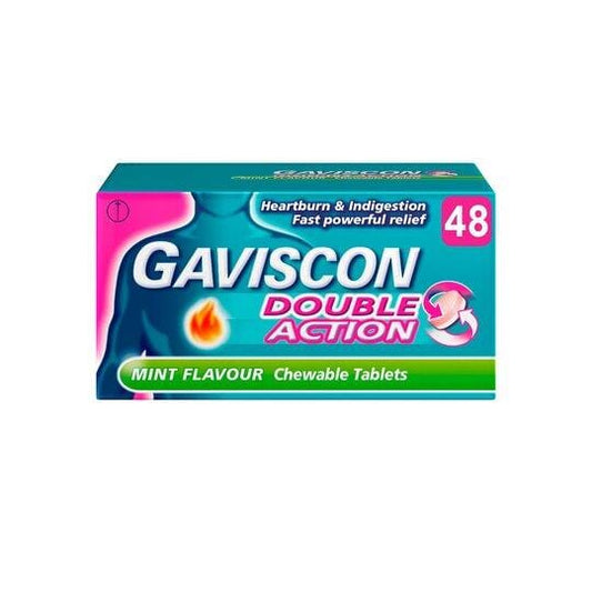 Gaviscon Double Action Peppermint 48 Chewable Tablets