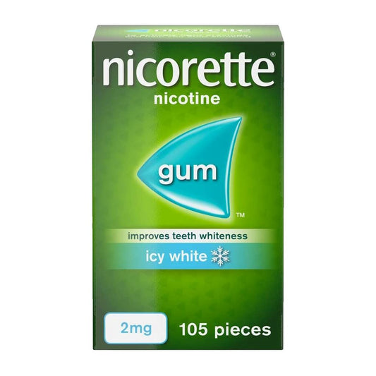 Nicorette Icy White Chewing Whitening Gum 105 Pieces