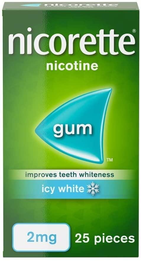 Nicorette Icy White Gum 2mg 25 pieces
