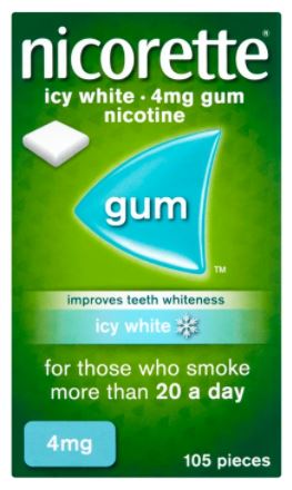 Nicorette Icy White Gum 4mg 105 pieces