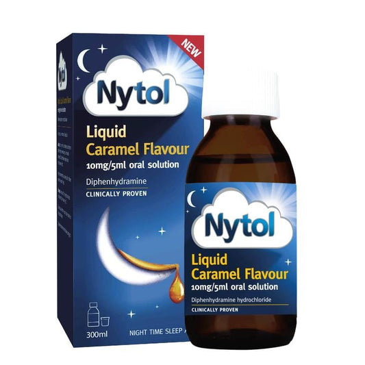 Nytol liquid diphenhydramine caramel 300ml