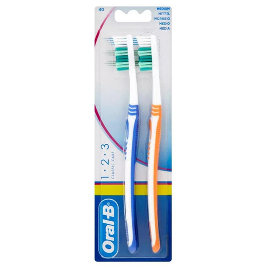 Oral-B Toothbrush 123 Classic Care Medium Twin Pack