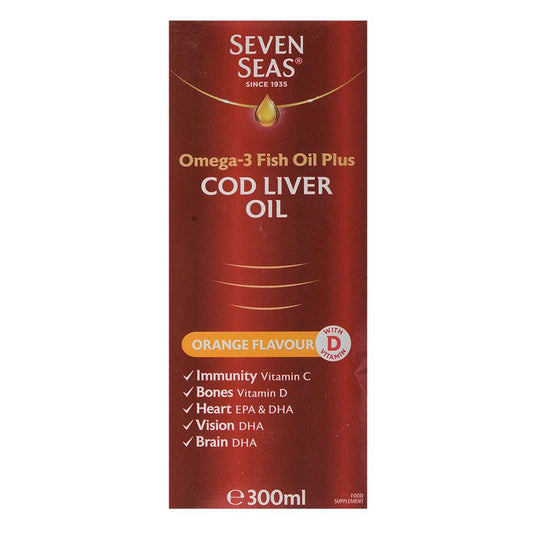 Seven Seas Cod Liver Oil Orange Flavour, 300ml
