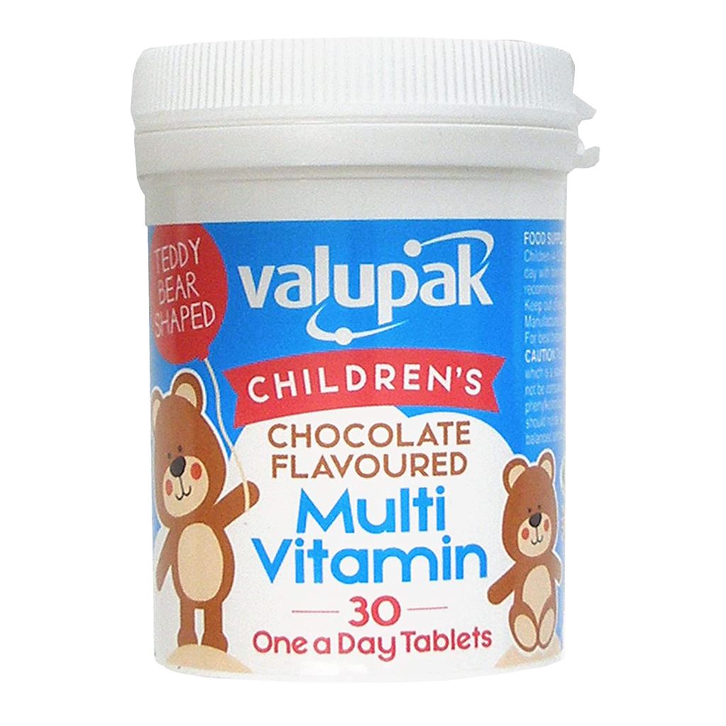 Valupak Children's Chocolate Flavoured Multi Vitamin 30 One a Day Tablets