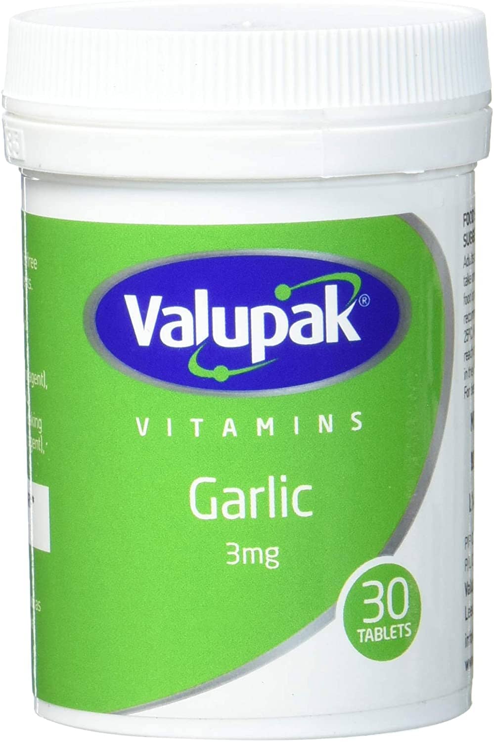 Valupak Garlic - 3mg 180gx30 Tablets